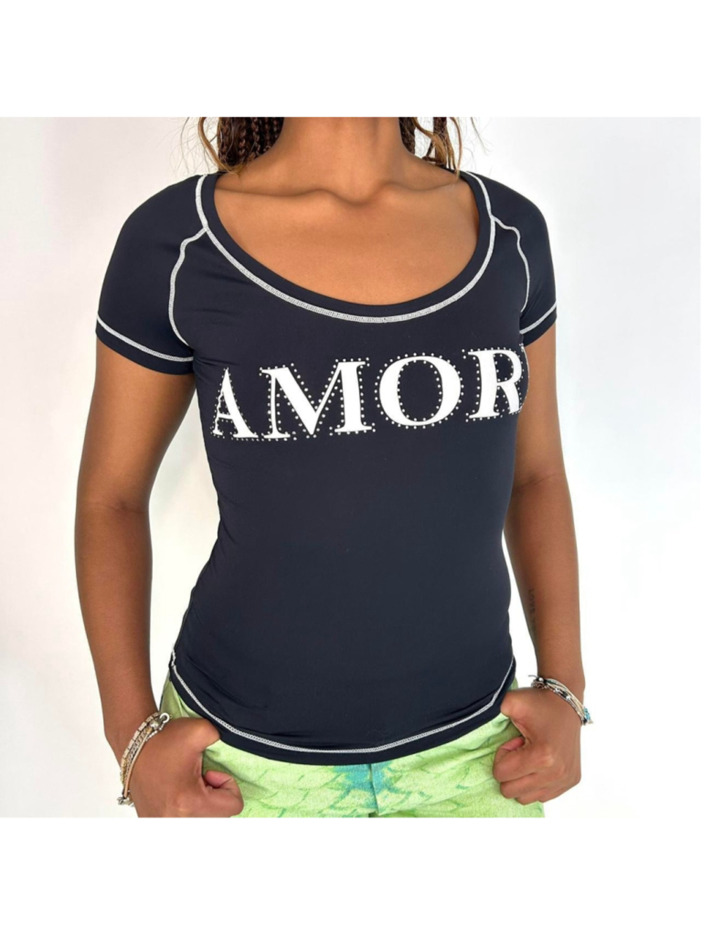 vintage Blumarine black ‘AMORE’ top